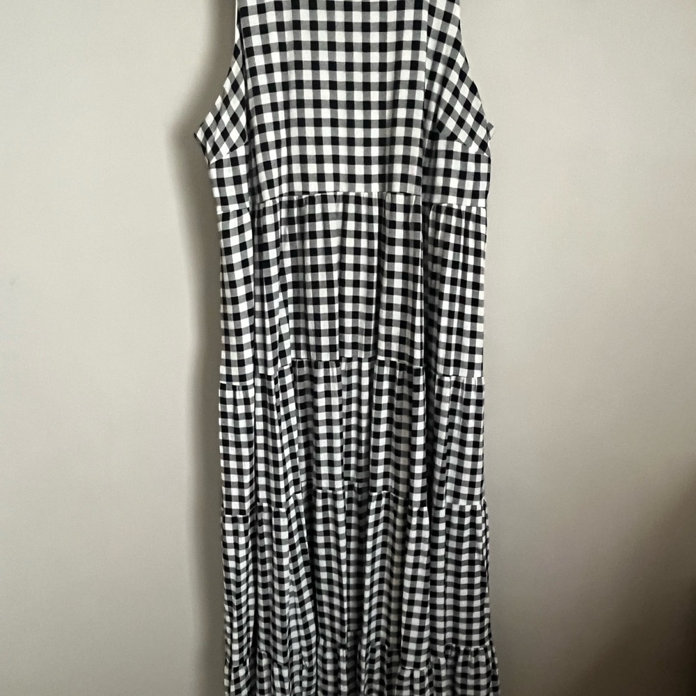 Torrid Boho Gingham Tiered Maxi Dress High Neck Halter Size 1 - Picture 2 of 5